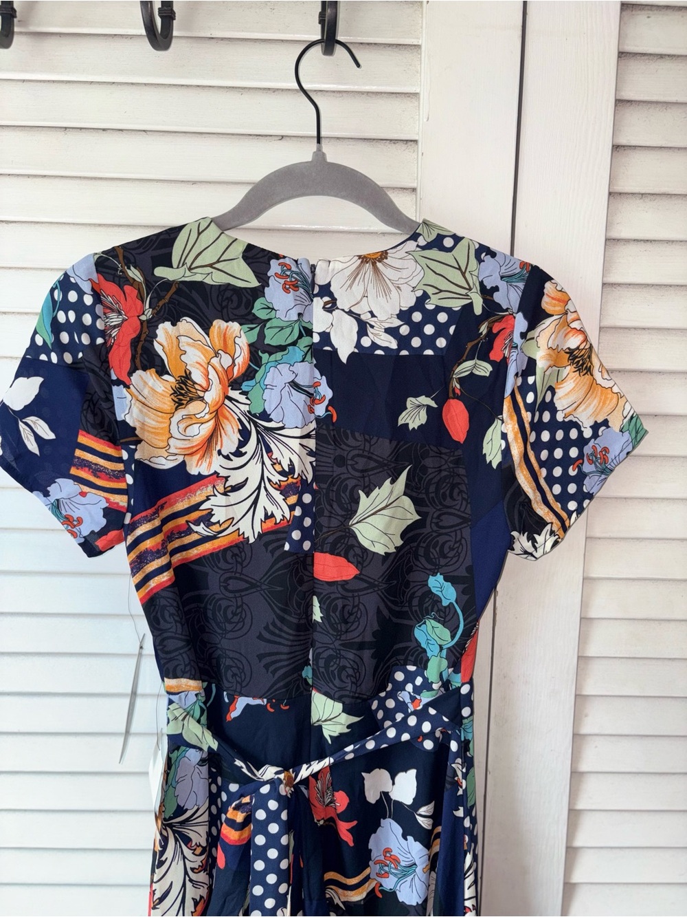 NWT Lulus Floral Wrap Maxi Dress XS Navy Boho Wedding Guest Slit - Picture 5 of 6